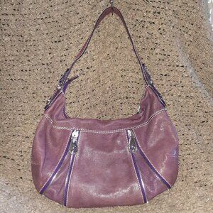 MICHAEL KORS-Plum/Purple Metallic Leather-Hobo-Shoulder-SAMPLE